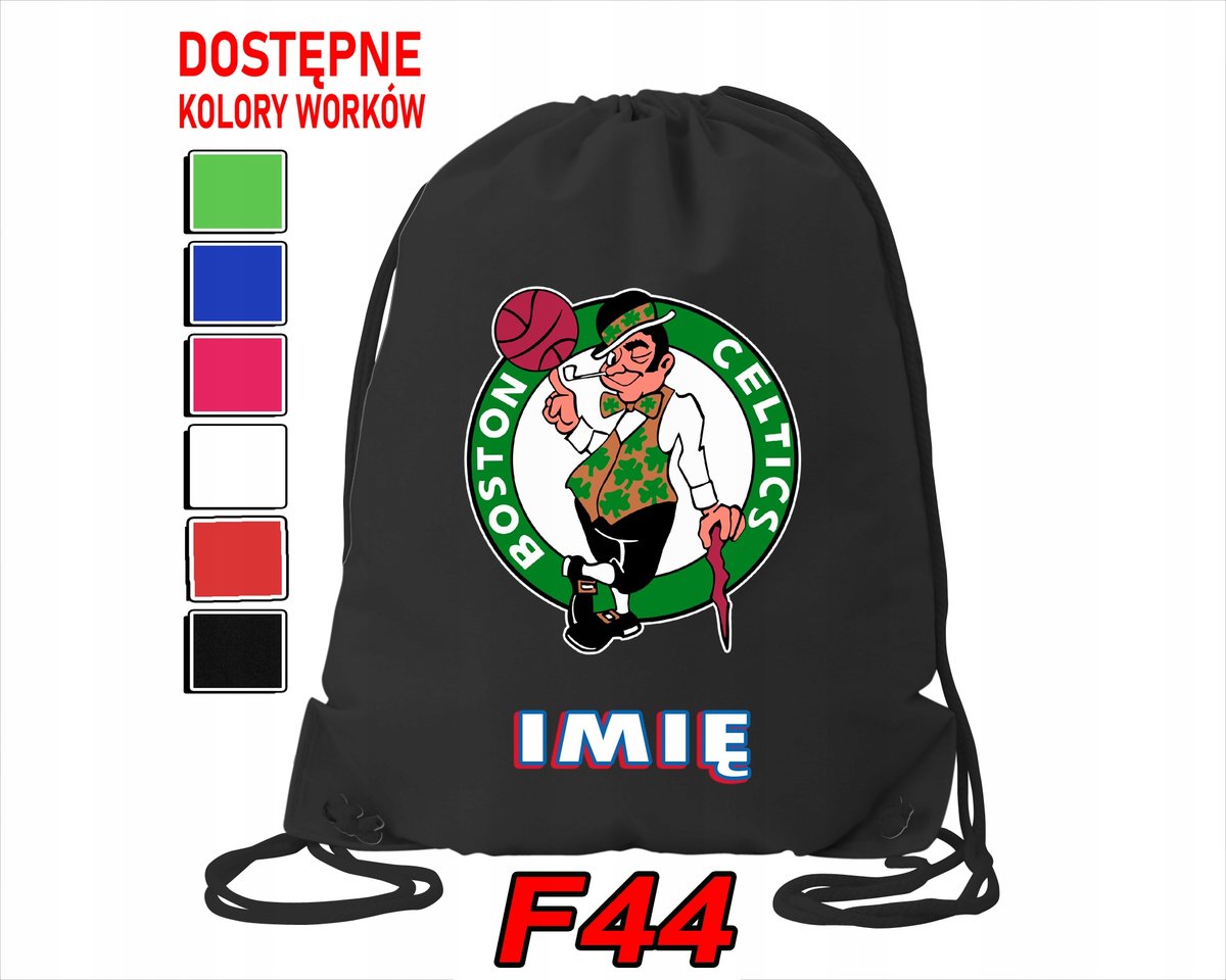 WOREK SZKOLNY NA WF SPORTOWY BOSTON CELTICS NBA BASKET - IMIĘ