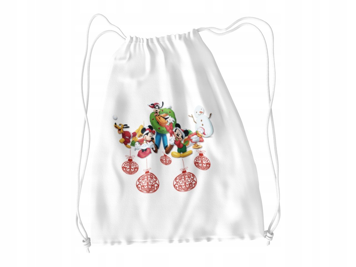 WOREK DO SZKOŁY WF/BUTY MYSZKA MIKI CHRISTMAS+IMIĘ
