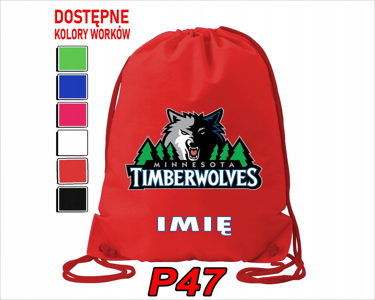 WOREK SZKOLNY NA WF TRENING BUTY SPORTOWY DLA FANA MINNESOTA TIMBERWOLVES