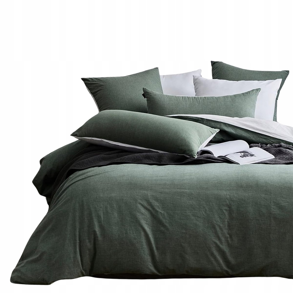 Komplet pościeli Mildly kołdra 135cm x 200 poduszka 80x80cm 2 części Zieleń
