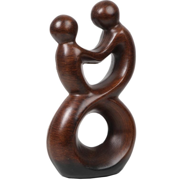 Ceramiczna Figurka Para w Kolorze Brązowym 25x6x14