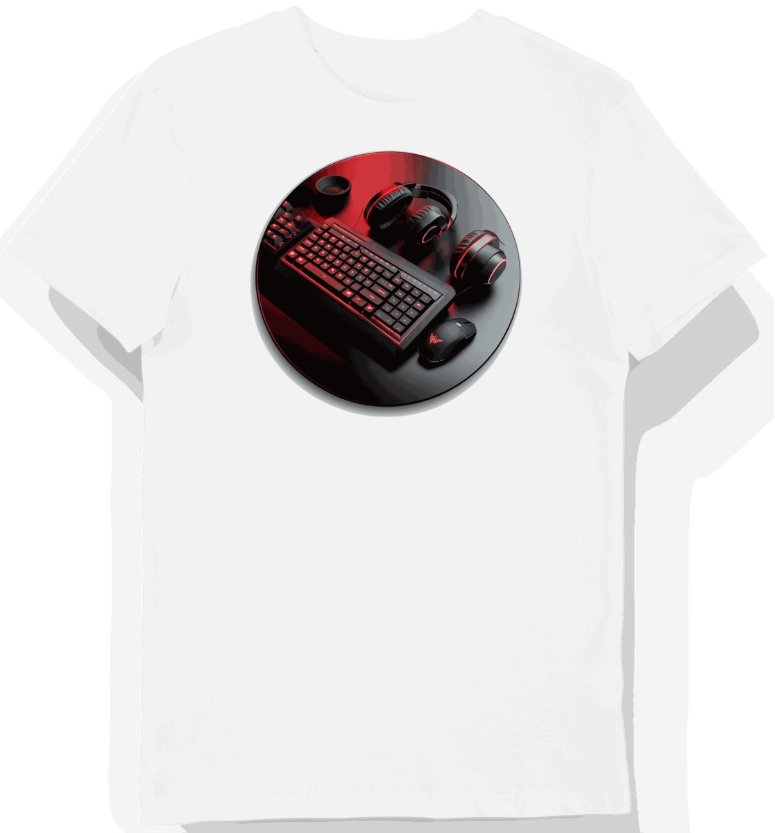 Koszulka męska biała z motywem sportowym futurystycznym 3XL