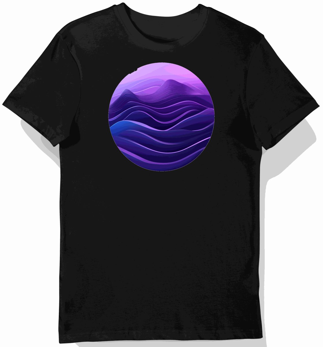 Koszulka męska czarna z motywem fal esportowych XL