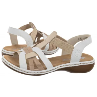 Sandały Białe 65918-81 White Combination (RI13-b) Rieker