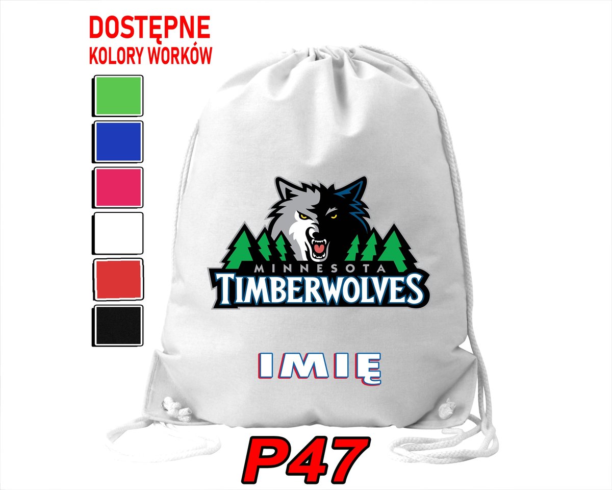 WOREK SZKOLNY NA WF TRENING BUTY SPORTOWY DLA FANA MINNESOTA TIMBERWOLVES