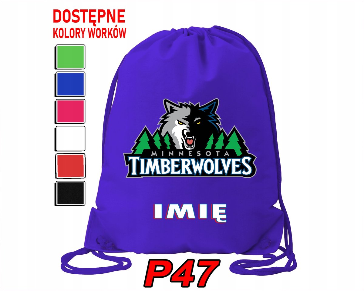 WOREK SZKOLNY NA WF TRENING BUTY SPORTOWY DLA FANA MINNESOTA TIMBERWOLVES