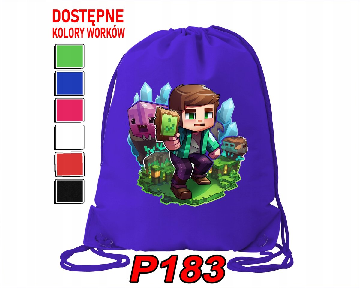 WOREK SZKOLNY NA WF BUTY SPORTOWY DLA DZIECKA GRY 5 WZORÓW + IMIĘ