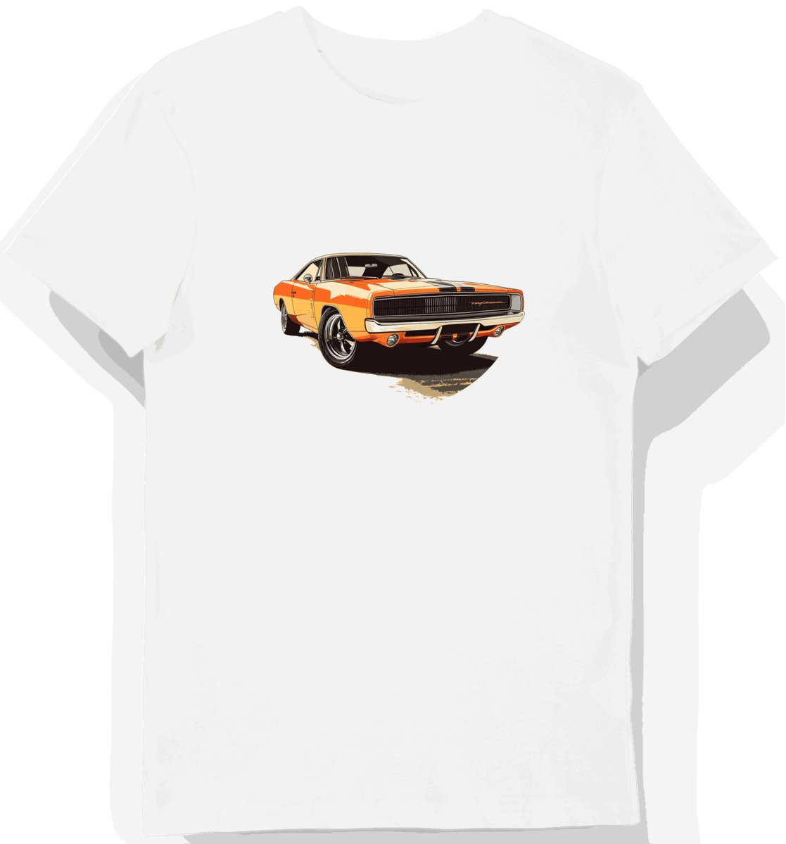 Koszulka męska biała z grafiką klasycznego Dodge Chargera XL