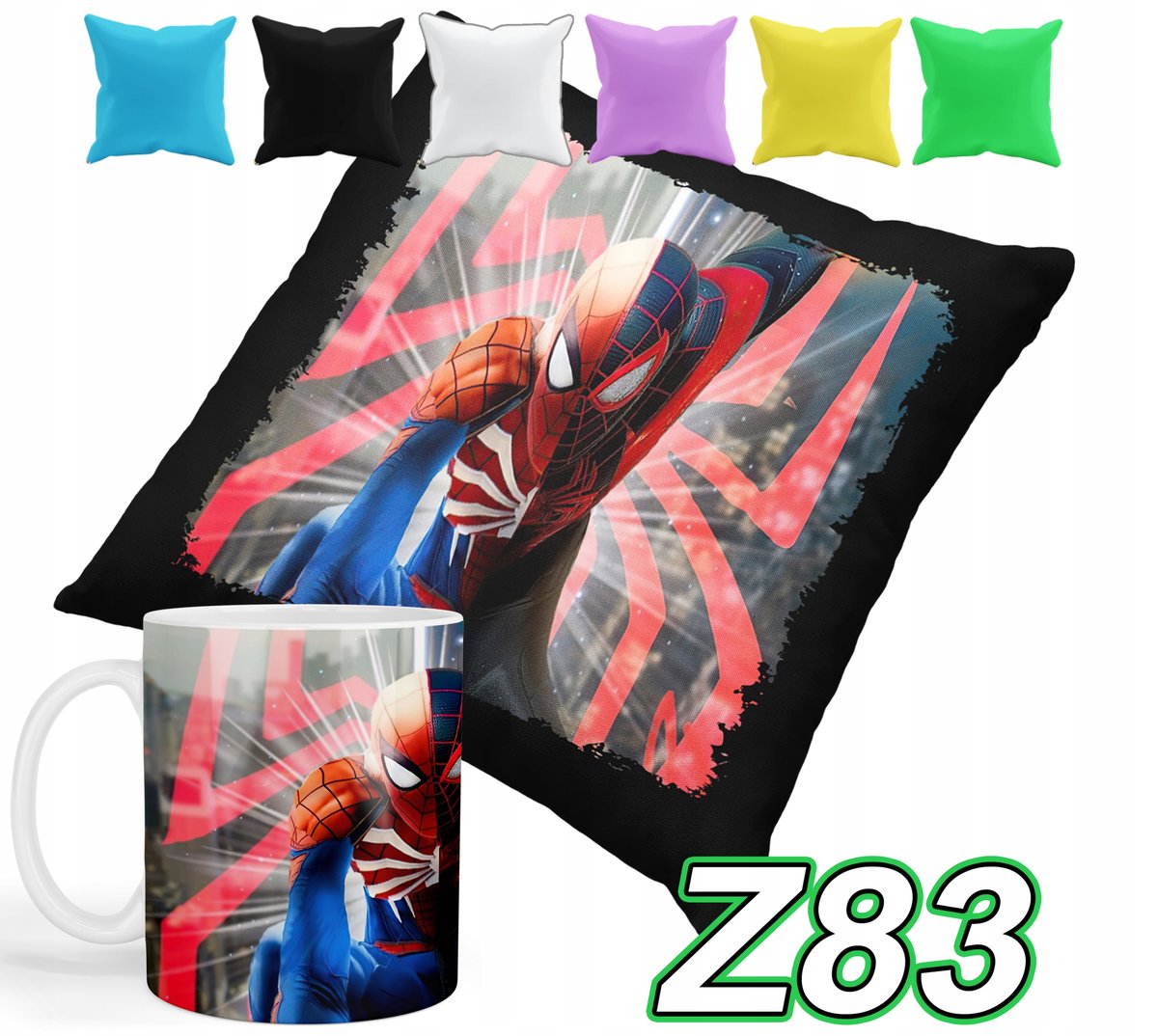 ZESTAW KUBEK + POSZEWKA Z NADRUKIEM SPIDERMAN AVENGERS MARVEL + IMIĘ