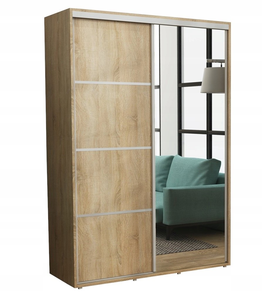 Szafa Przesuwna Ubraniowa Kacper Lustro 190 x 220 Sonoma / Różne Wymiary