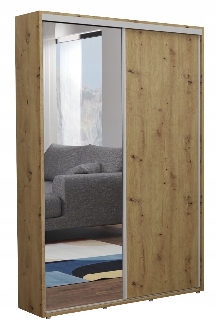 Szafa przesuwna Zuza Slim Lustro Artisan Wąska 130x242 Do Korytarza