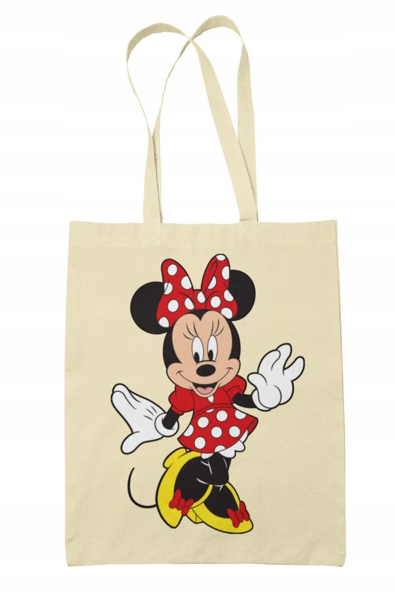 Torba Shopper-Materiał-Na Ramie-Myszka Miki-Minnie