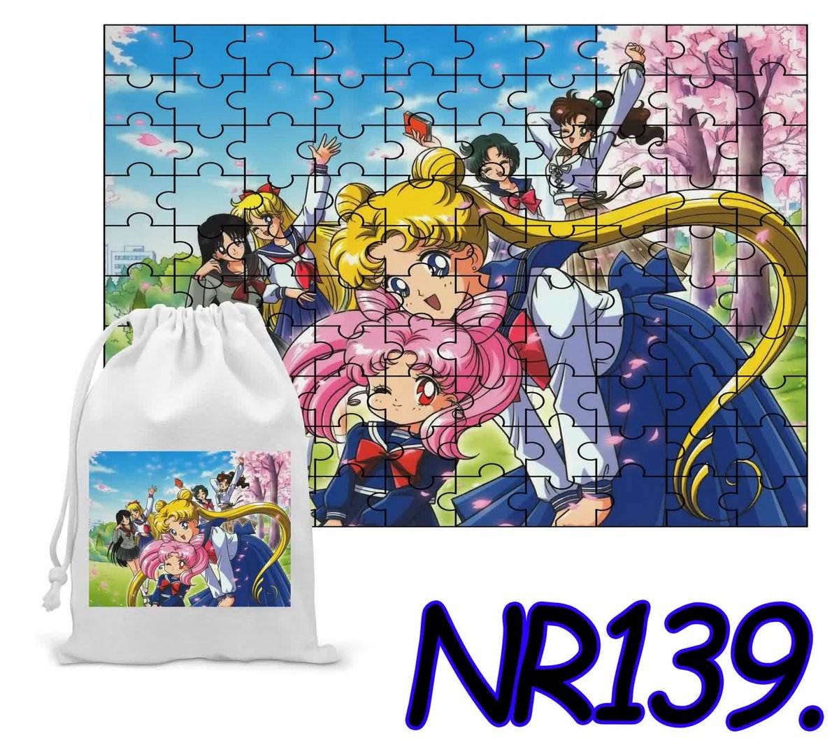 Puzzle 96 El. Układanka Prezent Sailor Moon + Woreczek Z Nadrukiem