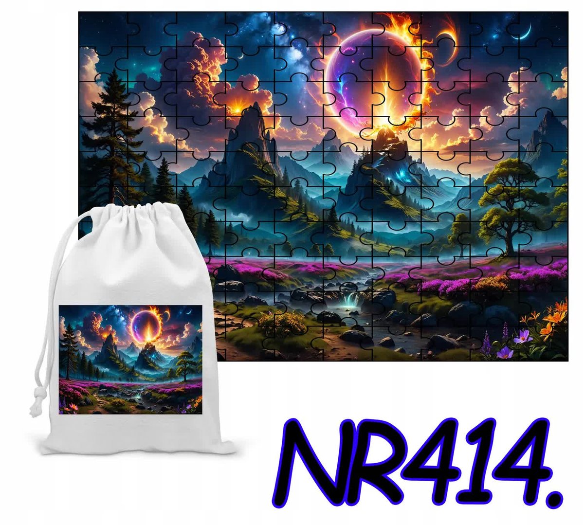 Puzzle 120 El. Układanka Góry Krajobraz Pejzaż + Woreczek Z Nadrukiem