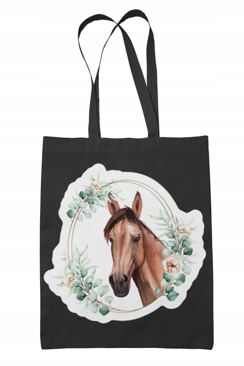 Torba Shopper-Materiałowa-Na Ramie-Konie-Prezent