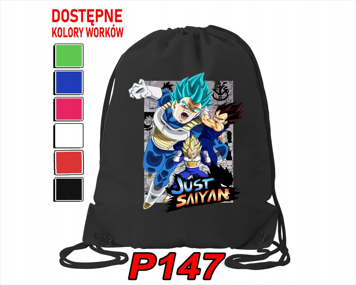 WOREK SZKOLNY NA WF BUTY SPORTOWY DLA DZIECKA DRAGONBALL ANIME+ IMIĘ