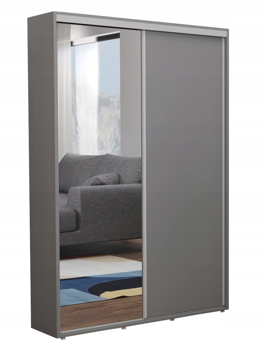 Szafa przesuwna Zuza Slim Lustro Antracyt Do Korytarza 120x242 Wymiar