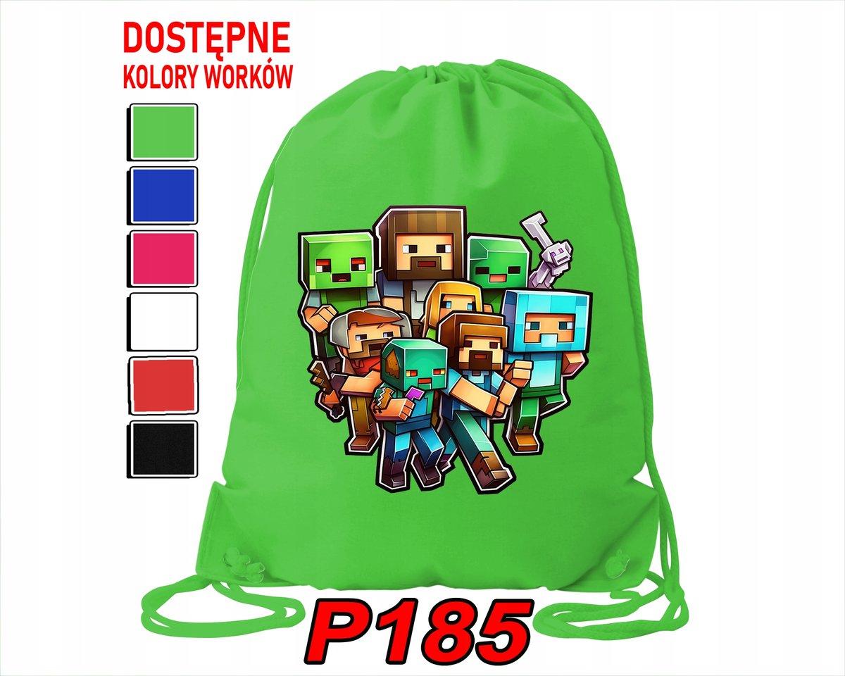 WOREK SZKOLNY NA WF BUTY SPORTOWY DLA DZIECKA GRY 5 WZORÓW + IMIĘ