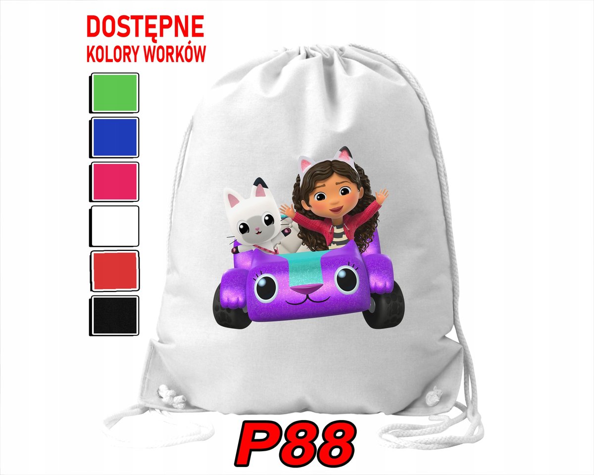 Worek Szkolny Na Wf Buty Kotki Domek Bajki Dla Dzieci 3 Wzory + Imię