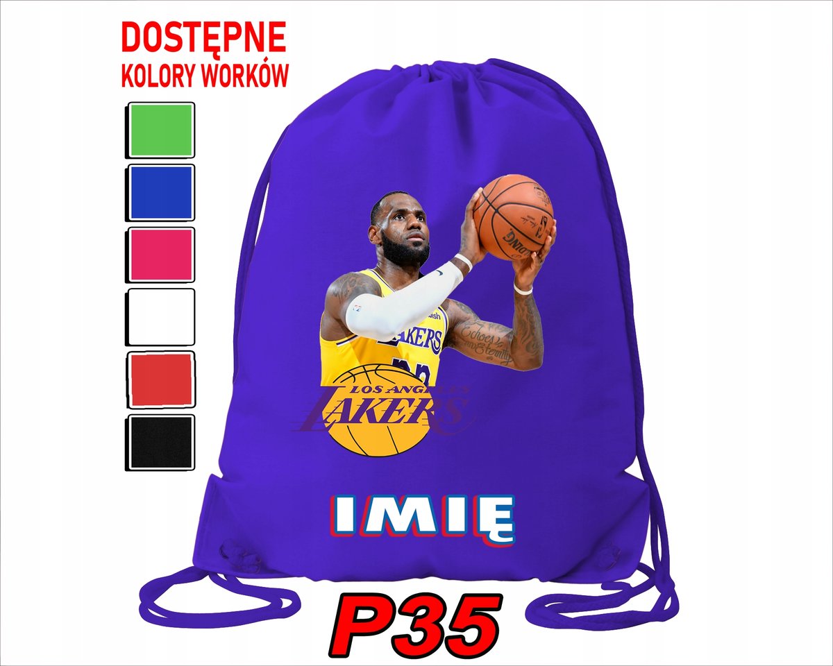 WOREK SZKOLNY NA WF TRENING BUTY SPORTOWY DLA FANA LA LAKERS LEBRONB JAMES