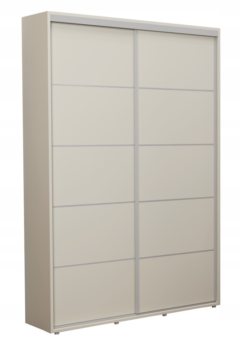 SZAFA PRZESUWNA ZUZA SLIM Z PASKAMI 130X242 KREM NOWOCZESNY DESING