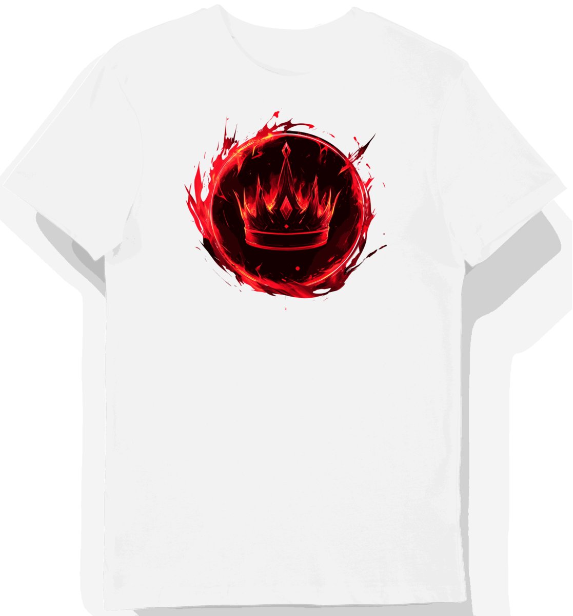 Koszulka męska biała z motywem korony e-sportowej XL