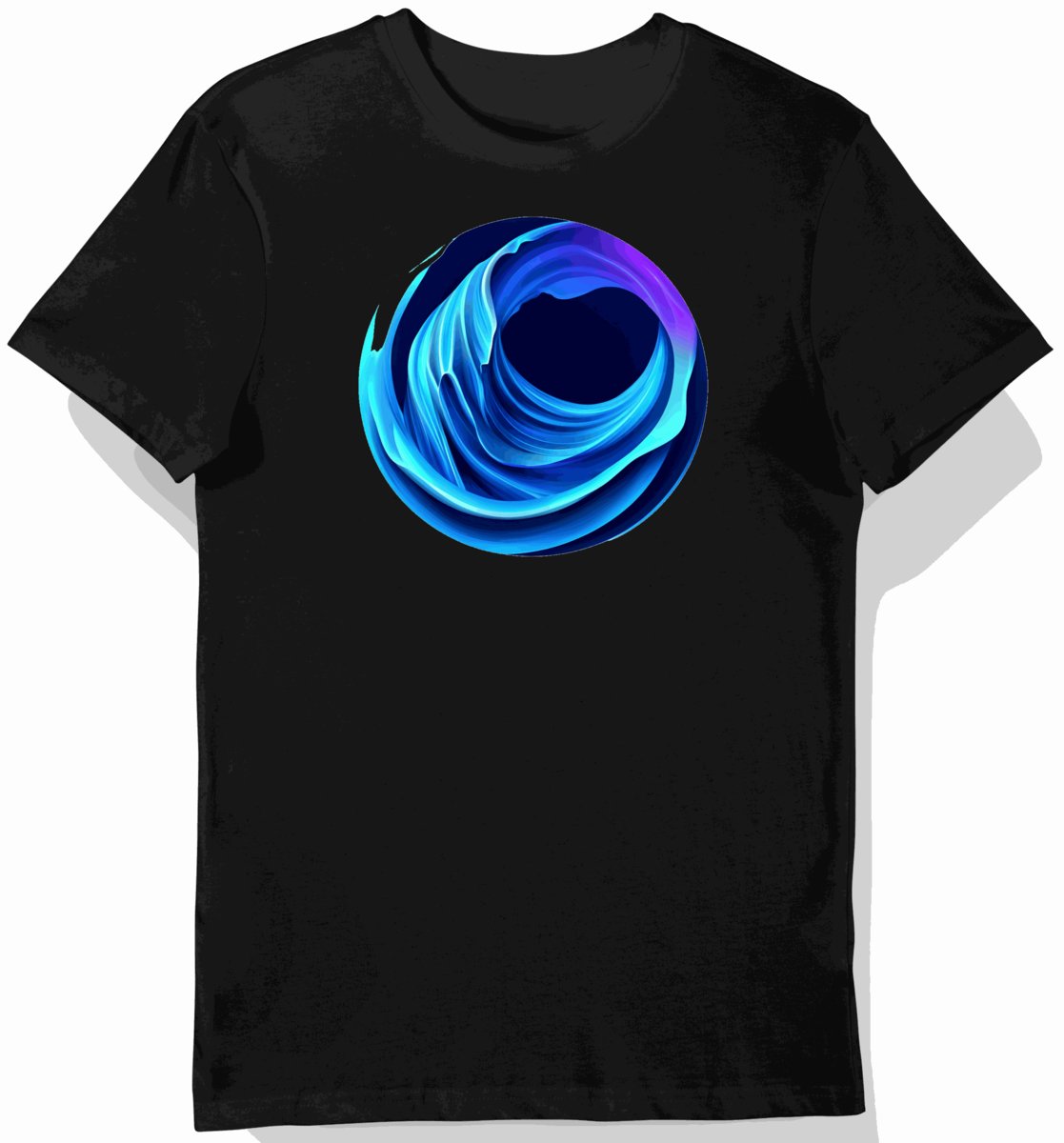 Koszulka męska czarna z nadrukiem fal esportowych 3XL