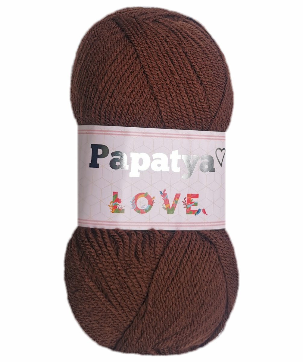 Włóczka PAPATYA Love Kamgarn kolor C. Brązowy 9080