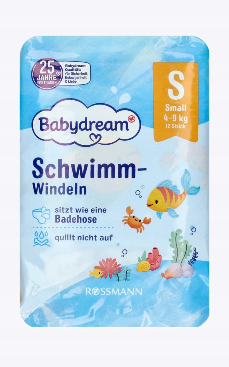 BABYDREAM PIELUSZKI DO PŁYWANIA KĄPIELI 12szt S