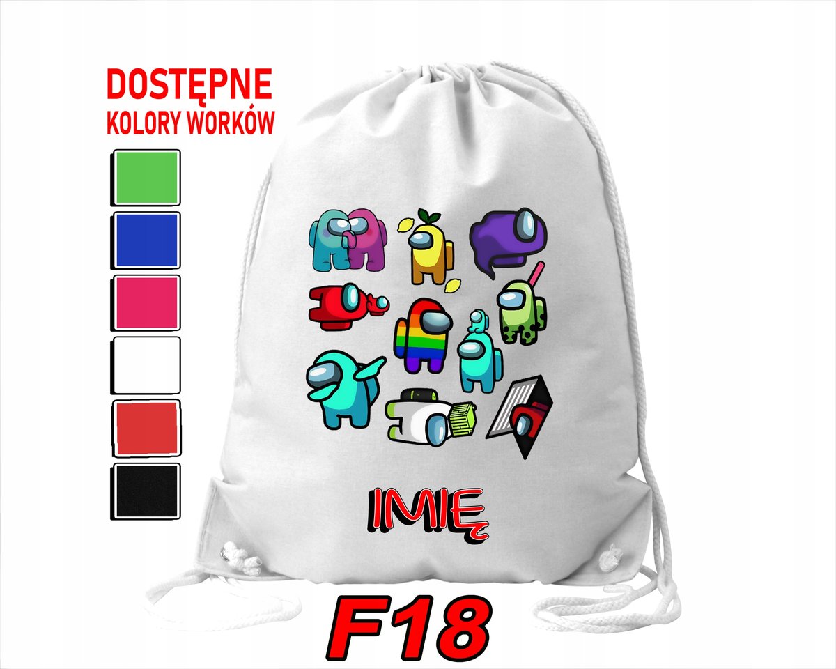 WOREK SZKOLNY NA WF TRENING SPORTOWY Z NADRUKIEM KOSMONAUCI - IMIĘ