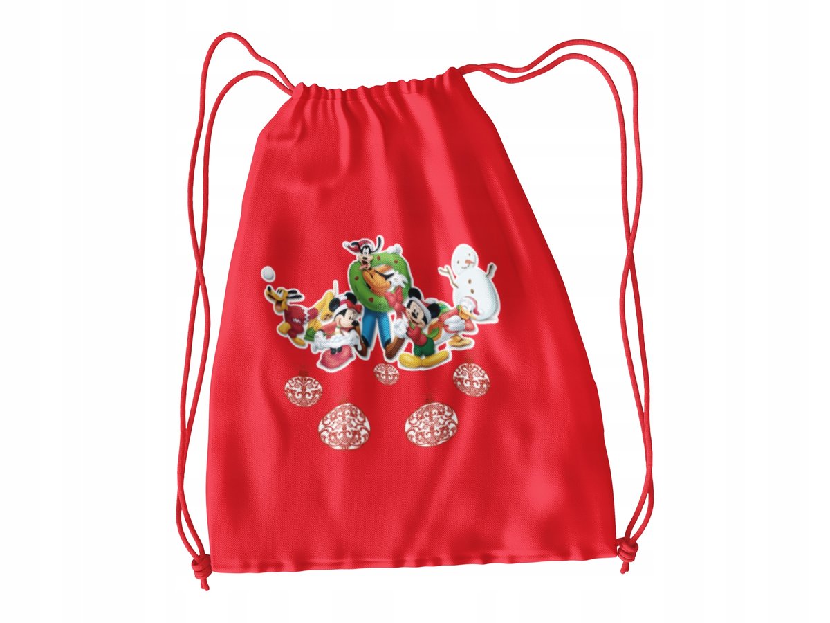 WOREK DO SZKOŁY WF/BUTY MYSZKA MIKI CHRISTMAS+IMIĘ