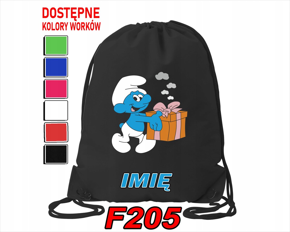 WOREK SZKOLNY NA WF SPORTOWY NA BUTY DLA DZIECI WYBRANE WZORY- IMIĘ