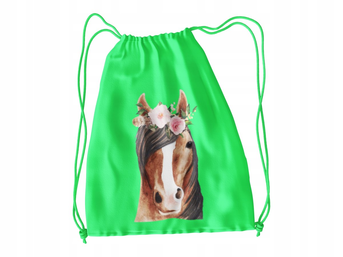 WOREK DO SZKOŁY WF/BUTY KONIE + IMIĘ