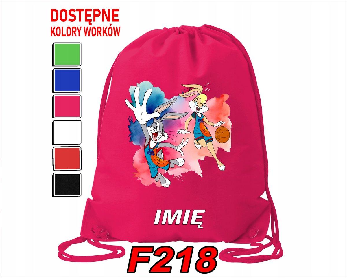 WOREK SZKOLNY NA WF SPORTOWY NA BUTY DLA DZIECI BUGS LOLA - IMIĘ