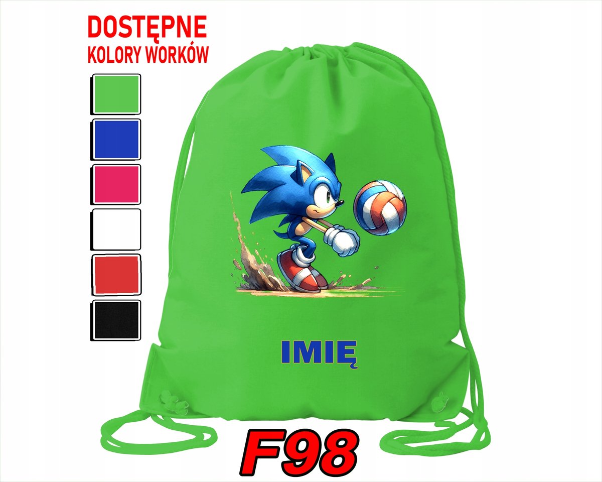WOREK SZKOLNY NA WF SPORTOWY SONIC, HULK, ATOMÓWKI, GEORGE - IMIĘ