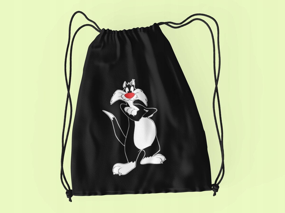 WOREK DO SZKOŁY WF/BUTY KOT SYLWESTER+ IMIĘ