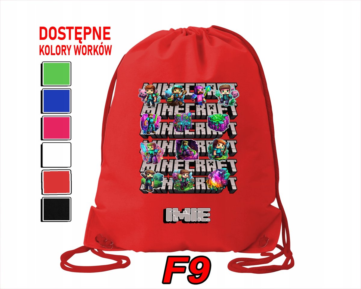 WOREK SZKOLNY NA WF TRENING SPORTOWY Z NADRUKIEM MAINKRAFT - IMIĘ