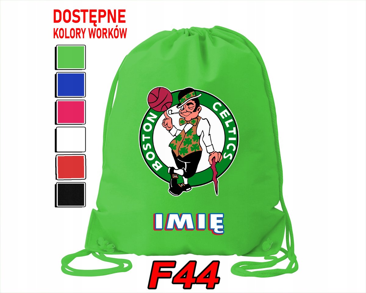 WOREK SZKOLNY NA WF SPORTOWY BOSTON CELTICS NBA BASKET - IMIĘ
