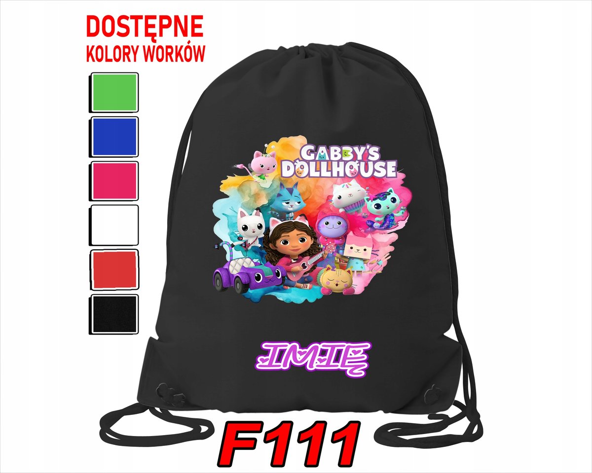 WOREK SZKOLNY NA WF SPORTOWY GABI, GAZU PIESKI, MAŁY ANIOŁEK - IMIĘ