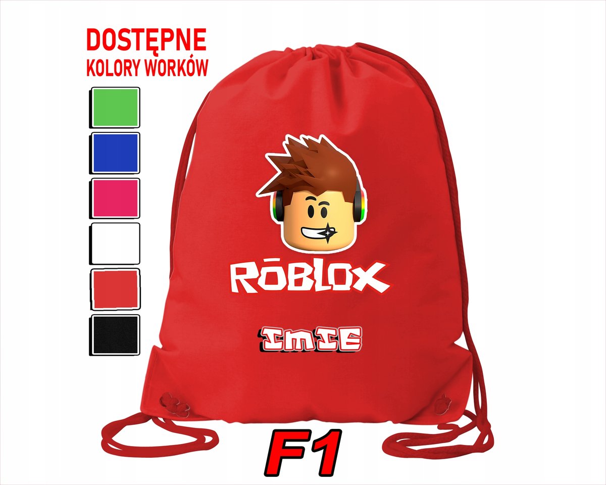 WOREK SZKOLNY NA WF TRENING SPORTOWY Z NADRUKIEM ROBLOX - IMIĘ