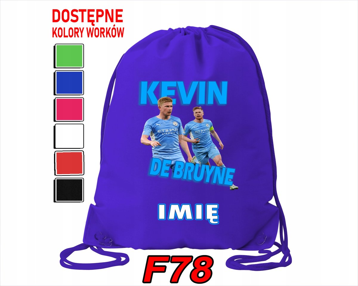 WOREK SZKOLNY NA WF SPORTOWY KEVIN DE BRUYNE PIŁKARZ CITY - IMIĘ