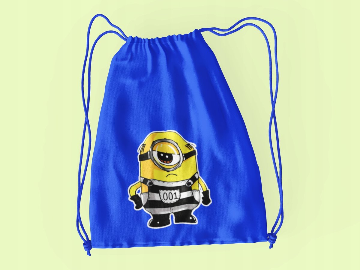 WOREK DO SZKOŁY WF/BUTY MINIONKI + IMIĘ