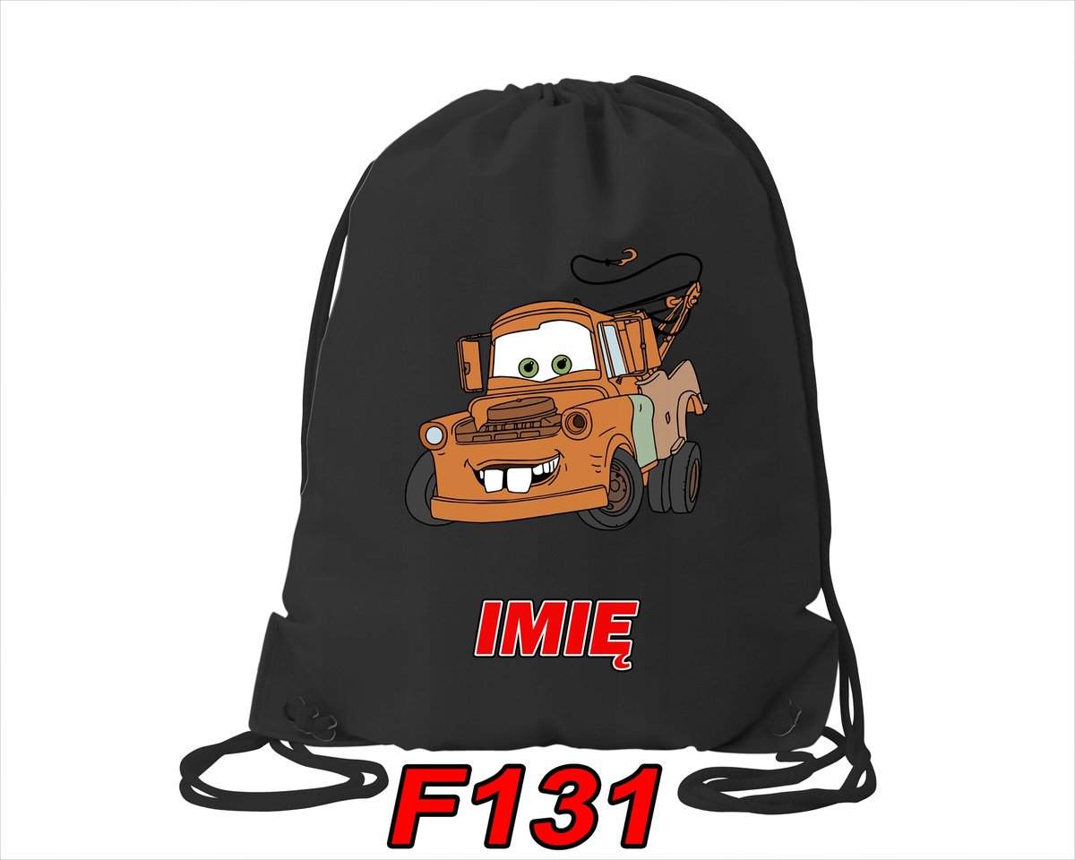 WOREK SZKOLNY NA WF SPORTOWY CZERWONE WYŚCIGOWE AUTKO MÓWIĄCE - IMIĘ