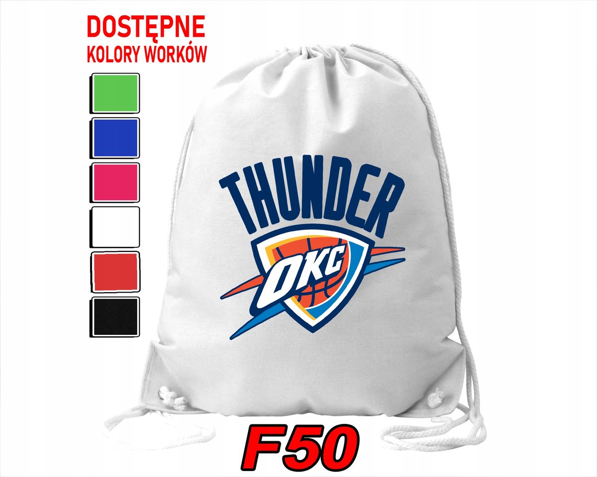 WOREK SZKOLNY NA WF SPORTOWY OKLAHOMA CITY THUNDER NBA BASKET - IMIĘ