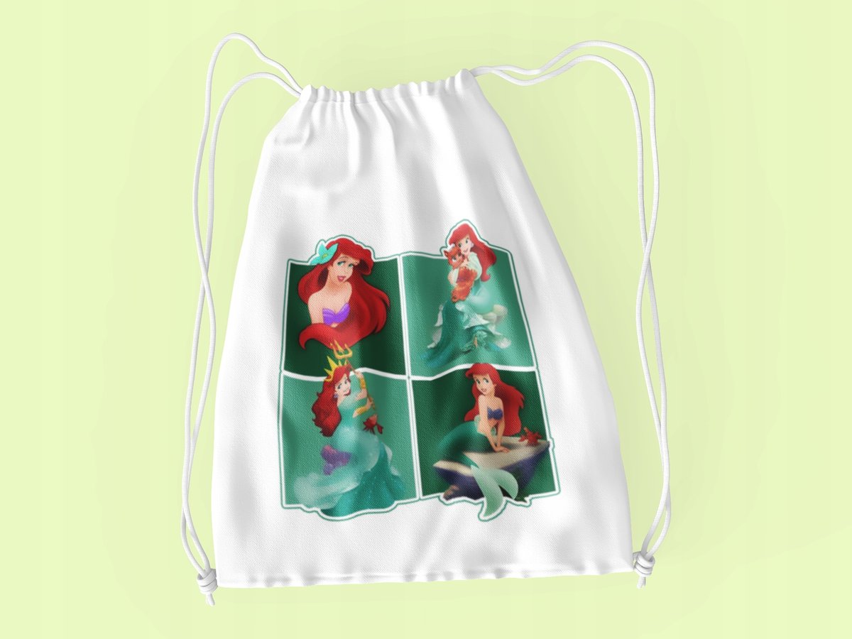 WOREK DO SZKOŁY WF/BUTY MAŁA SYRENKA + IMIĘ