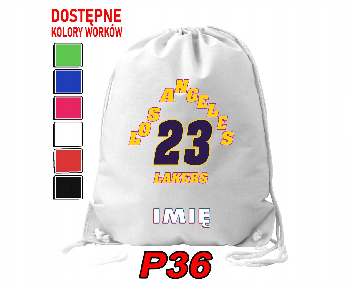 Worek Szkolny Na Wf Trening Buty Sportowy Dla Fana La Lakers Lebron James