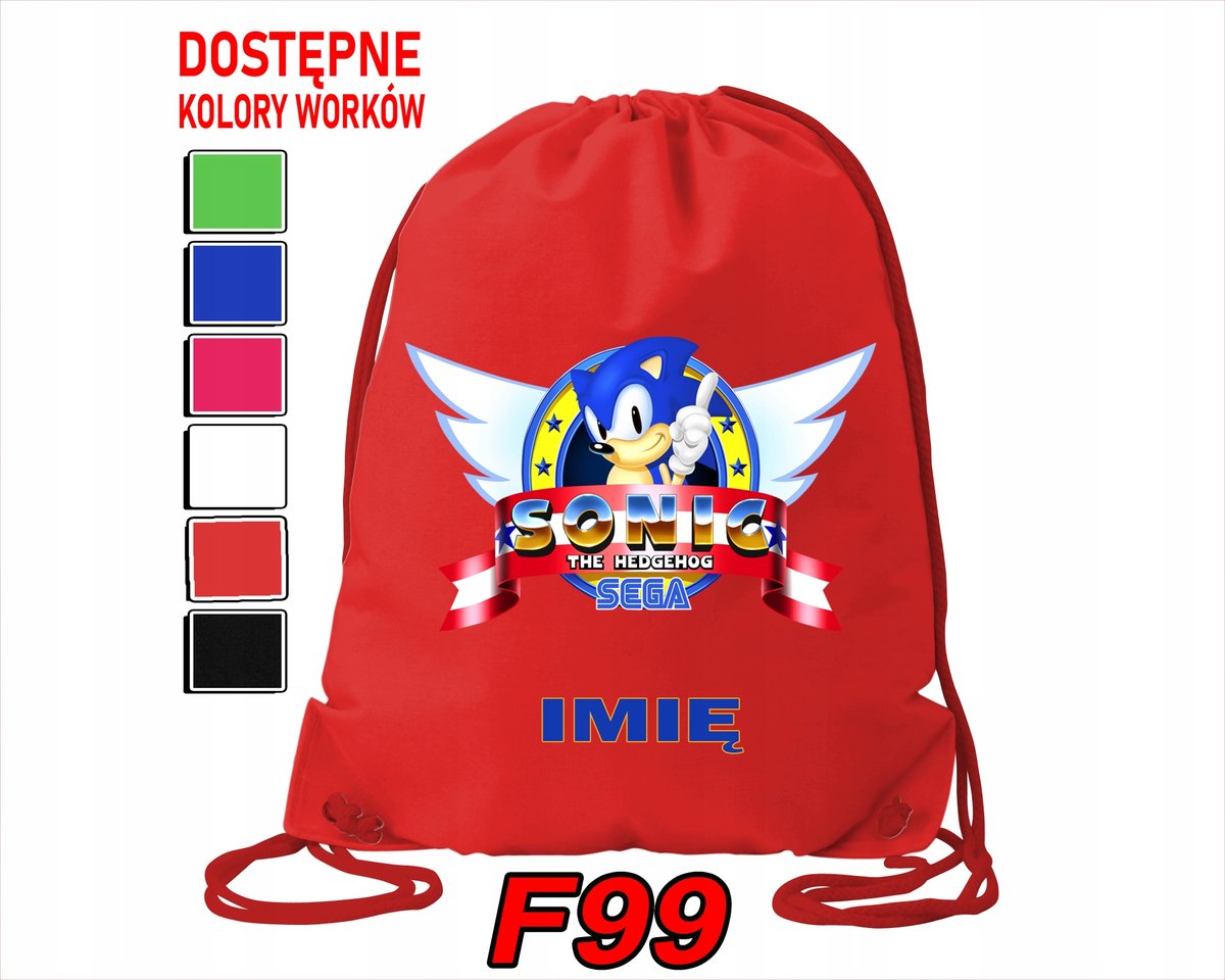 WOREK SZKOLNY NA WF SPORTOWY STICZ SONIC PSI PATROL KUBUŚ BOOBA-IMIĘ