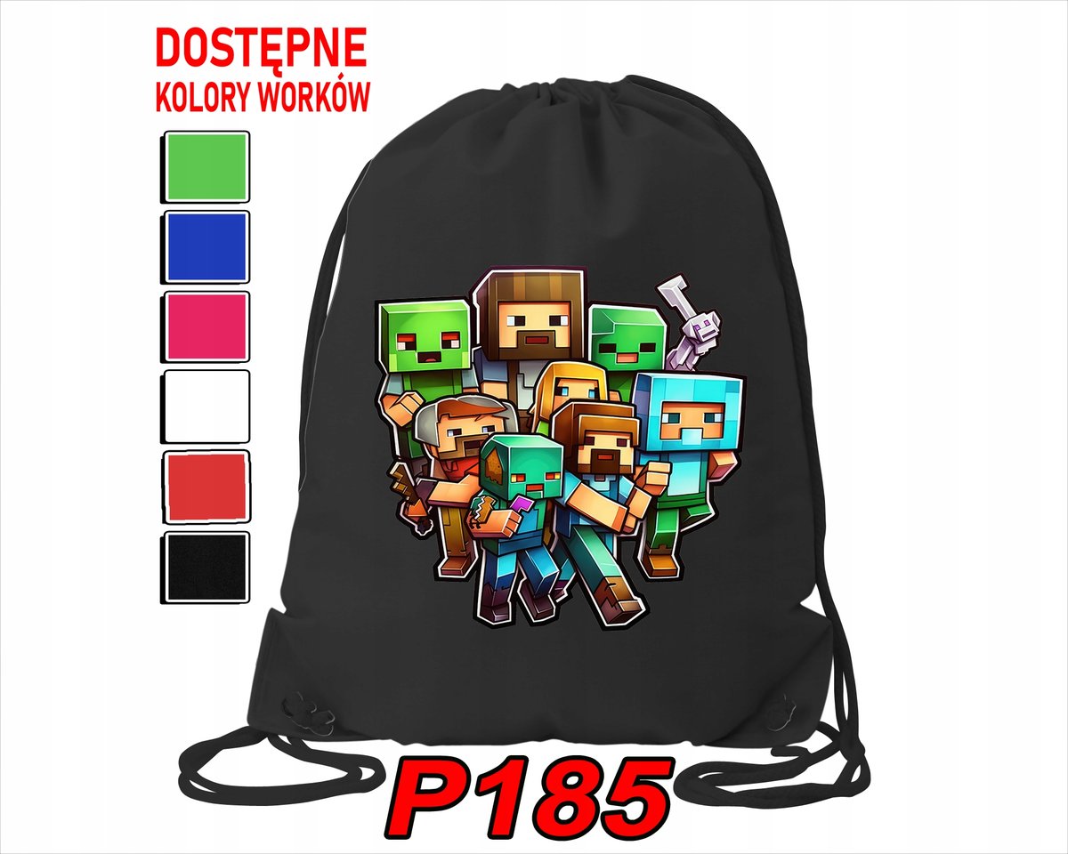 WOREK SZKOLNY NA WF BUTY SPORTOWY DLA DZIECKA GRY 5 WZORÓW + IMIĘ