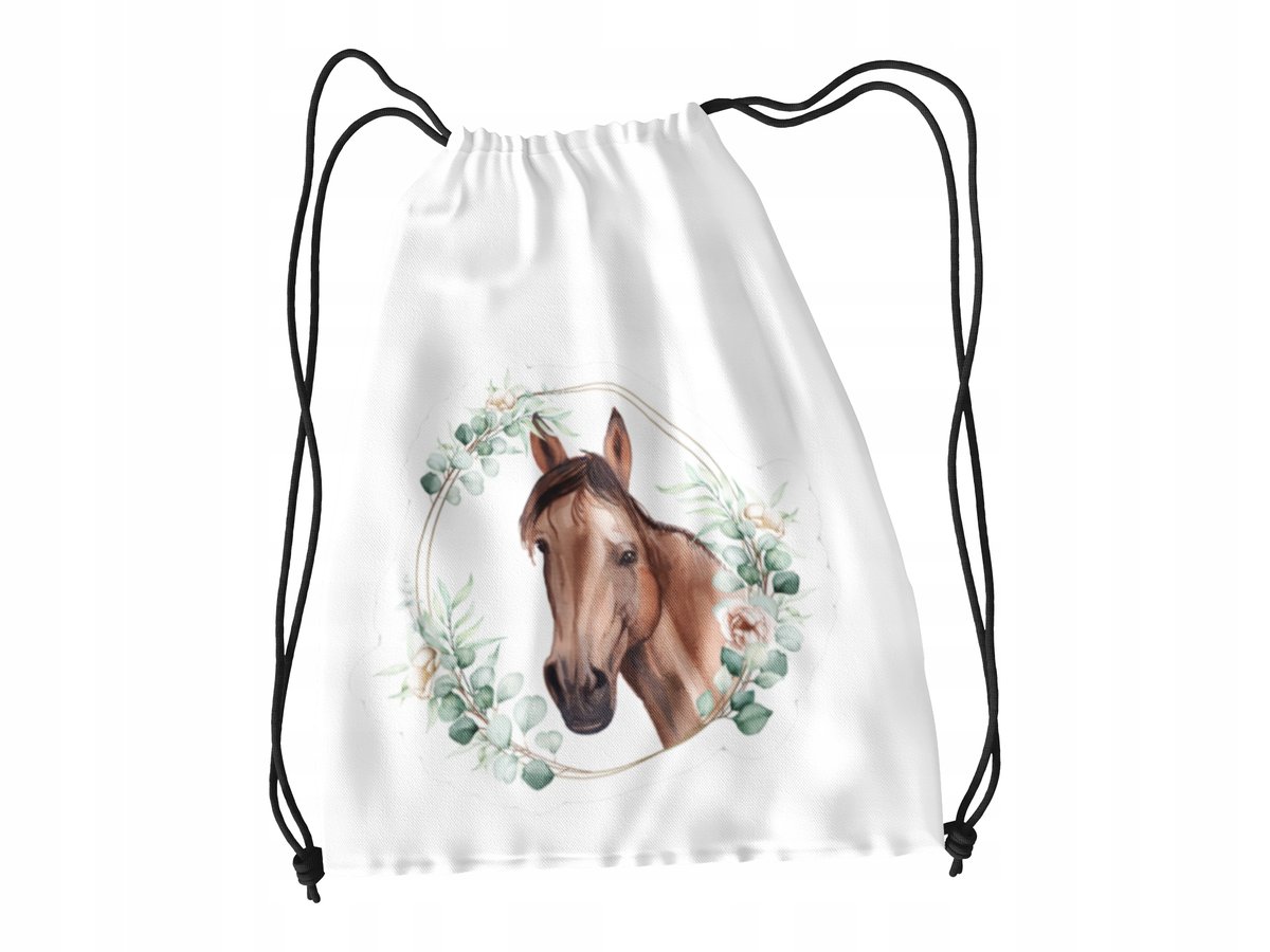 WOREK DO SZKOŁY WF/BUTY KONIE +IMIĘ