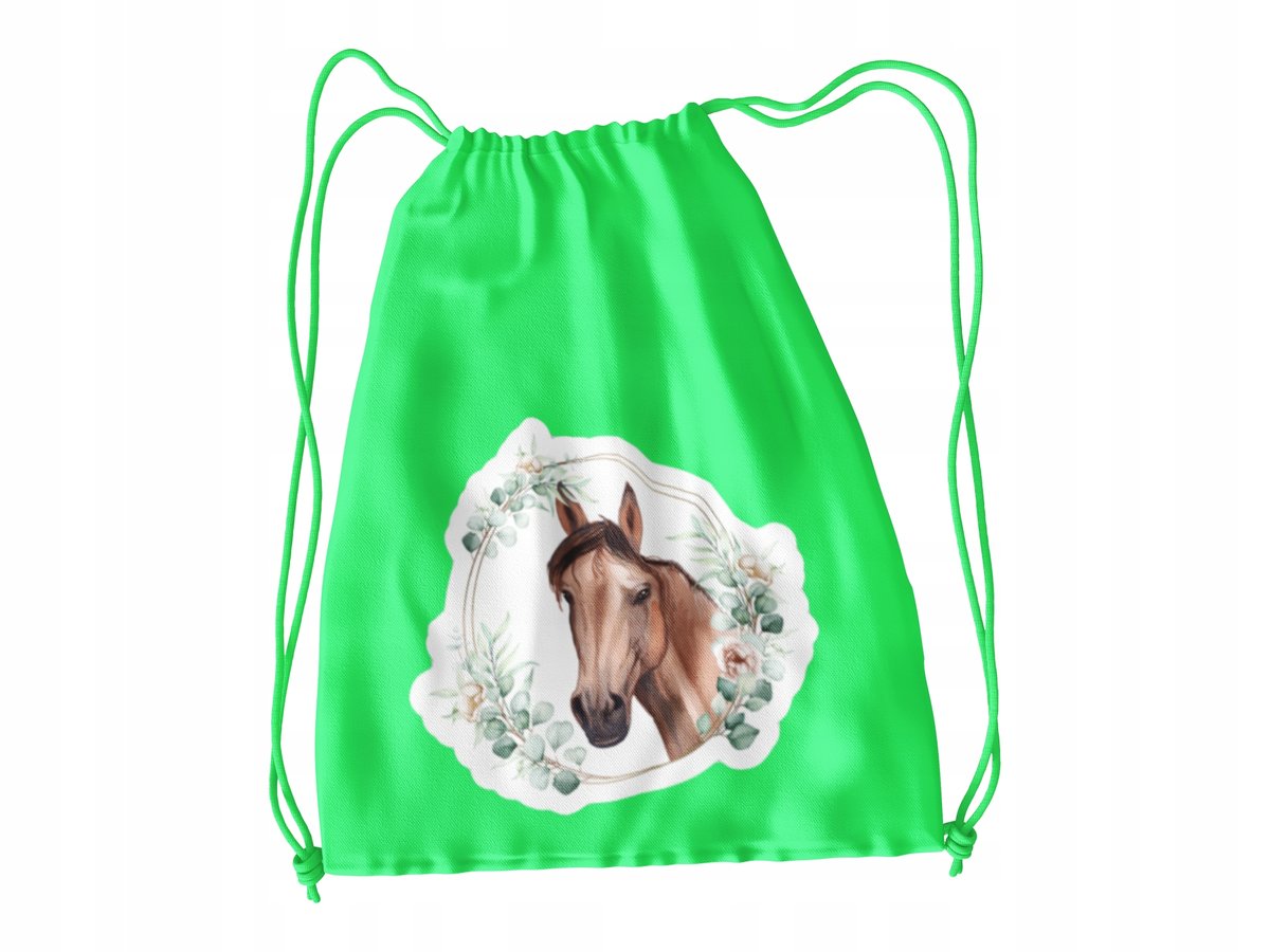 WOREK DO SZKOŁY WF/BUTY KONIE +IMIĘ